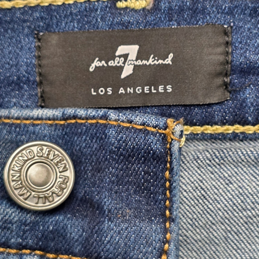 7 For All Mankind Jeans Women's High Rise Straight Leg Blue 32 - Picture 4 of 10